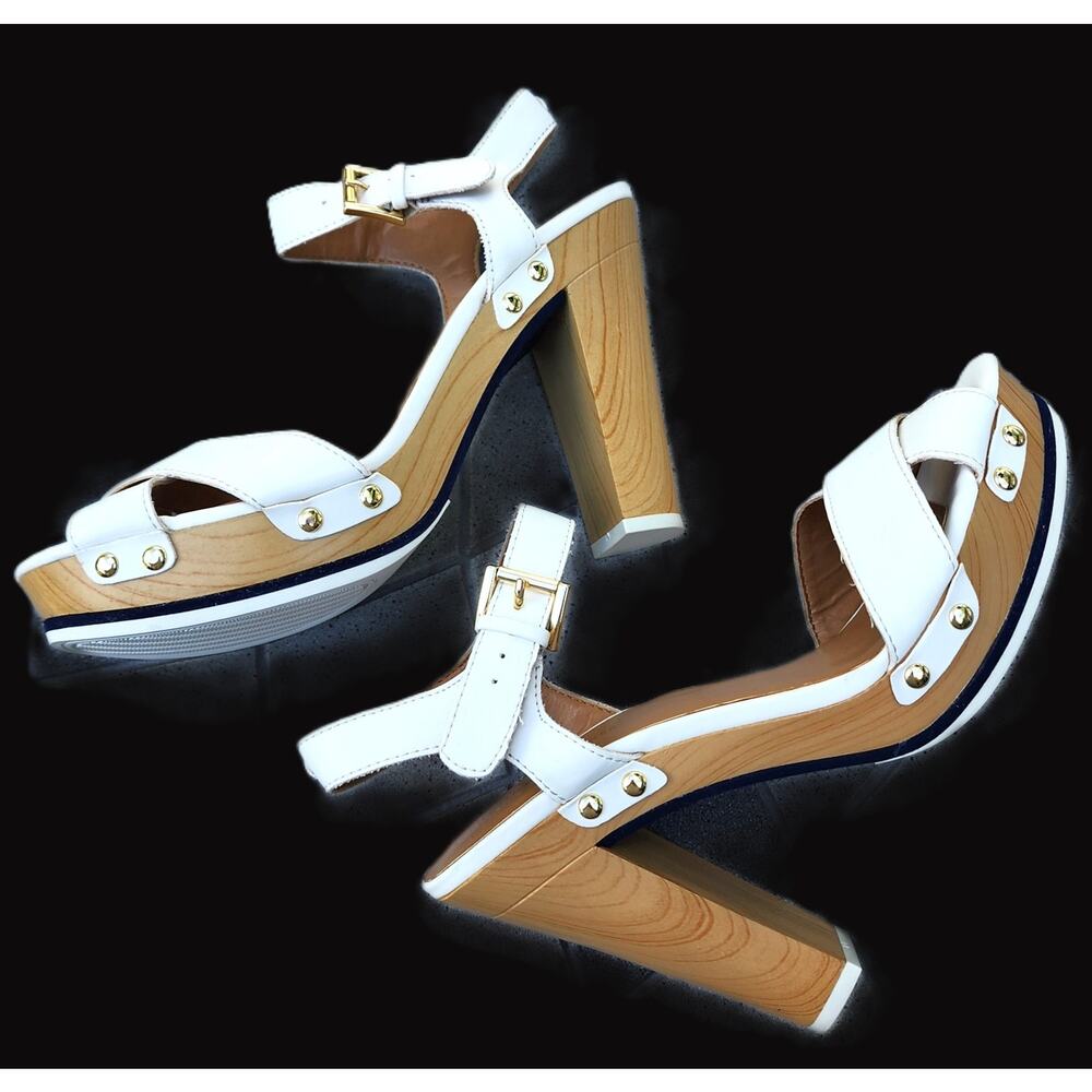 Tommy Hilfiger Whitnee Slingback Wooden Heel Sandals 9.5